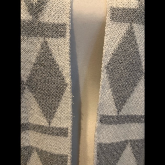 Loft sweater coat duster cardigan size L petite grey white - Picture 3 of 9